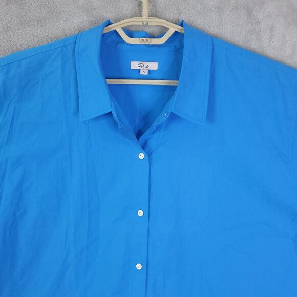 Rails JoJo Top Blouse Womens Blue XL Cuffed Short Sleeve Button Up Collared - Picture 3 of 14